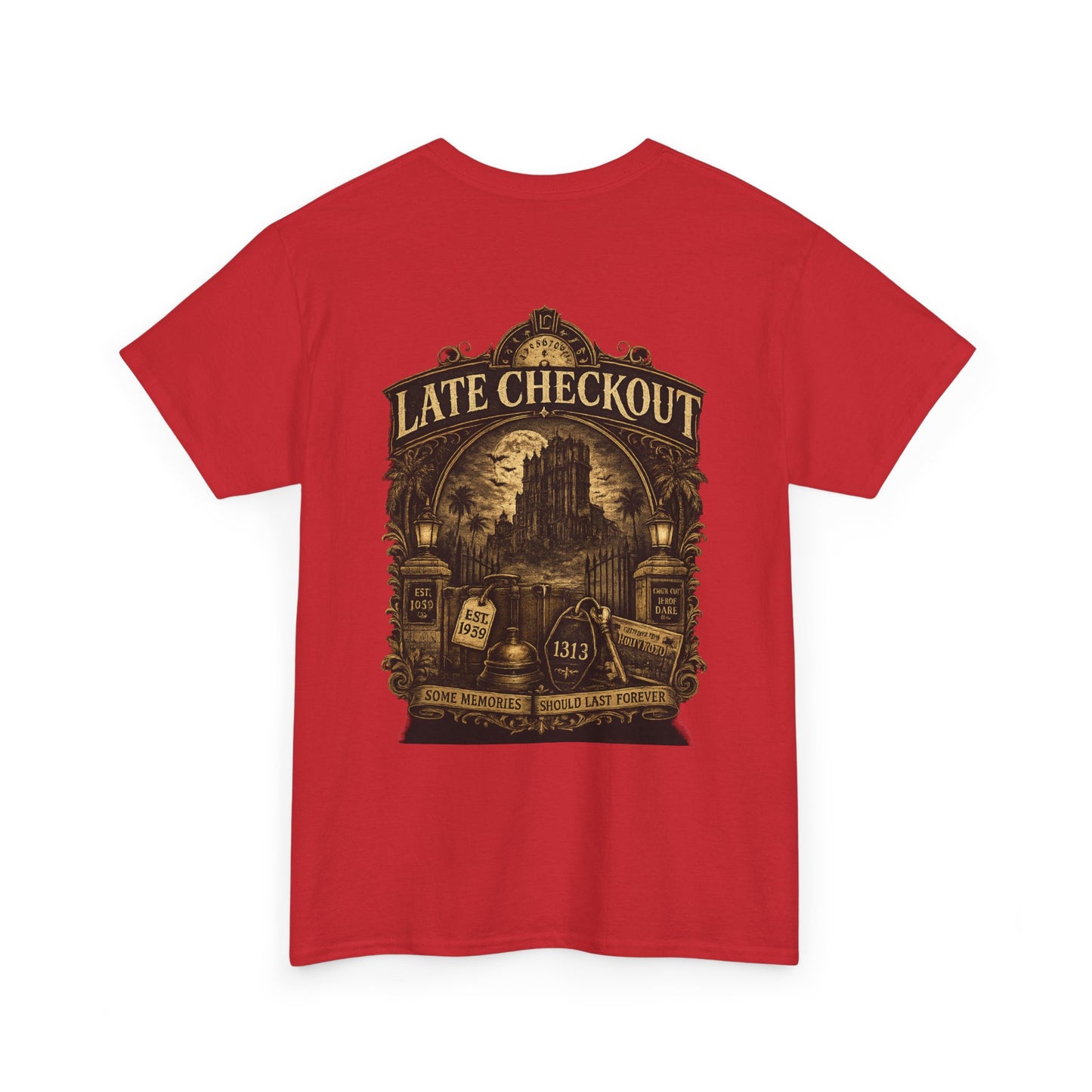 "Late Checkout" Vintage Hotel Gothic Graphic Tee