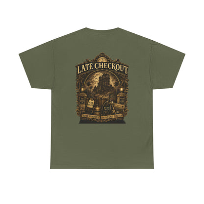 "Late Checkout" Vintage Hotel Gothic Graphic Tee