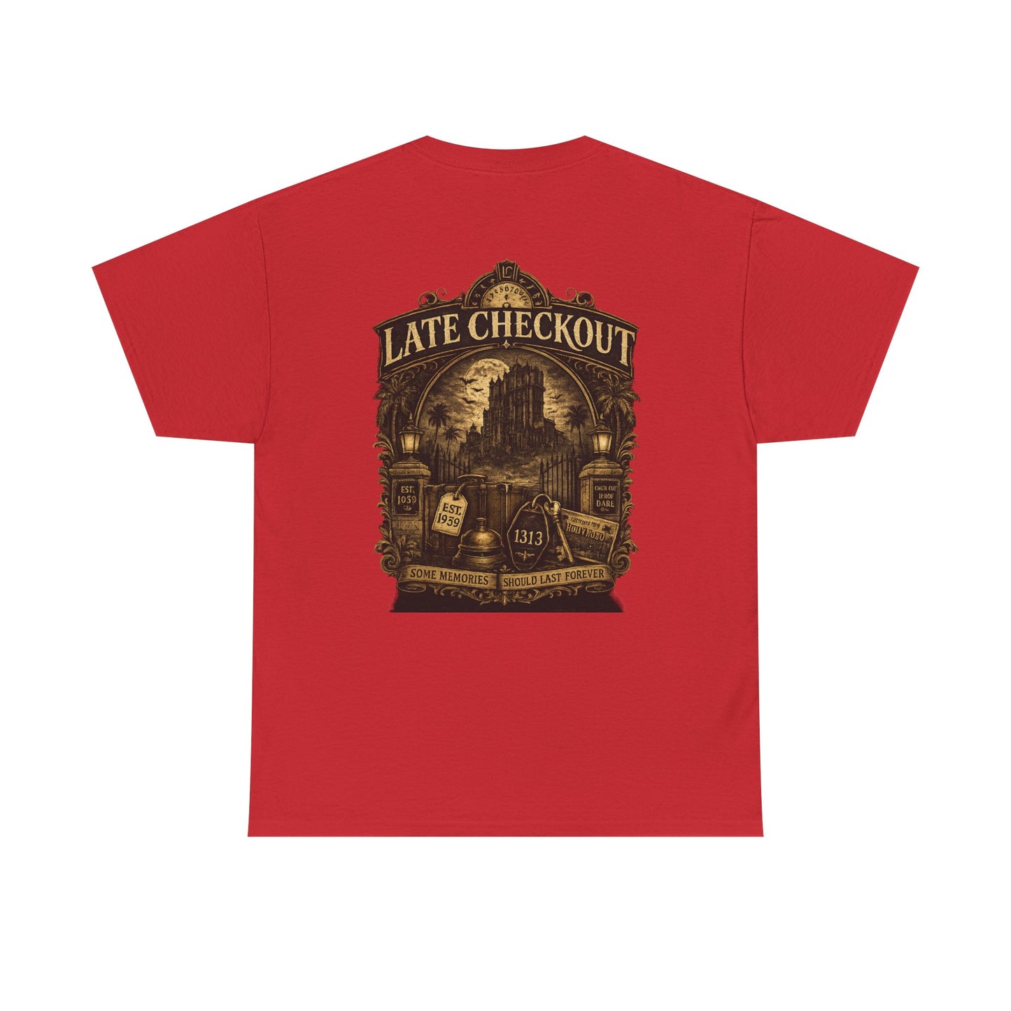 "Late Checkout" Vintage Hotel Gothic Graphic Tee
