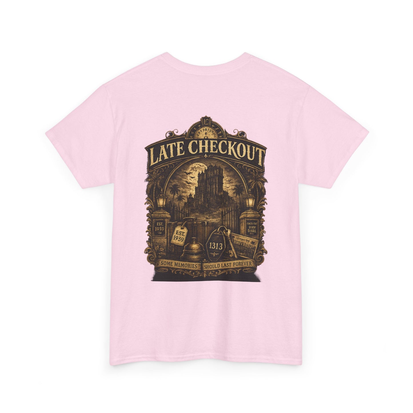 "Late Checkout" Vintage Hotel Gothic Graphic Tee