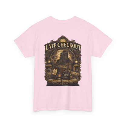 "Late Checkout" Vintage Hotel Gothic Graphic Tee