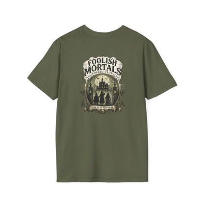 Foolish Mortals Social Club T-Shirt – Vintage Theme Park Ghosts Tee