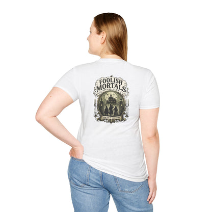 Foolish Mortals Social Club T-Shirt – Vintage Theme Park Ghosts Tee
