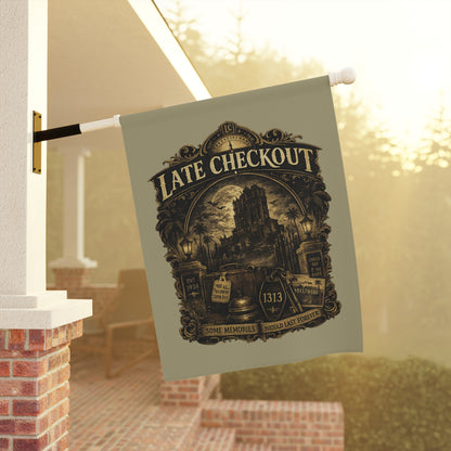 Late Checkout Flag – Vintage Haunted Hotel Banner