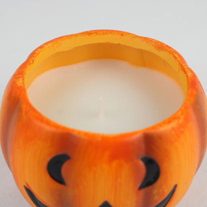 Halloween Pumpkin Candle Holder Set – 2-Piece Jack-O’-Lantern Ceramic Candles