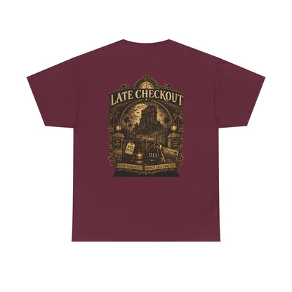 "Late Checkout" Vintage Hotel Gothic Graphic Tee