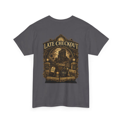 "Late Checkout" Vintage Hotel Gothic Graphic Tee