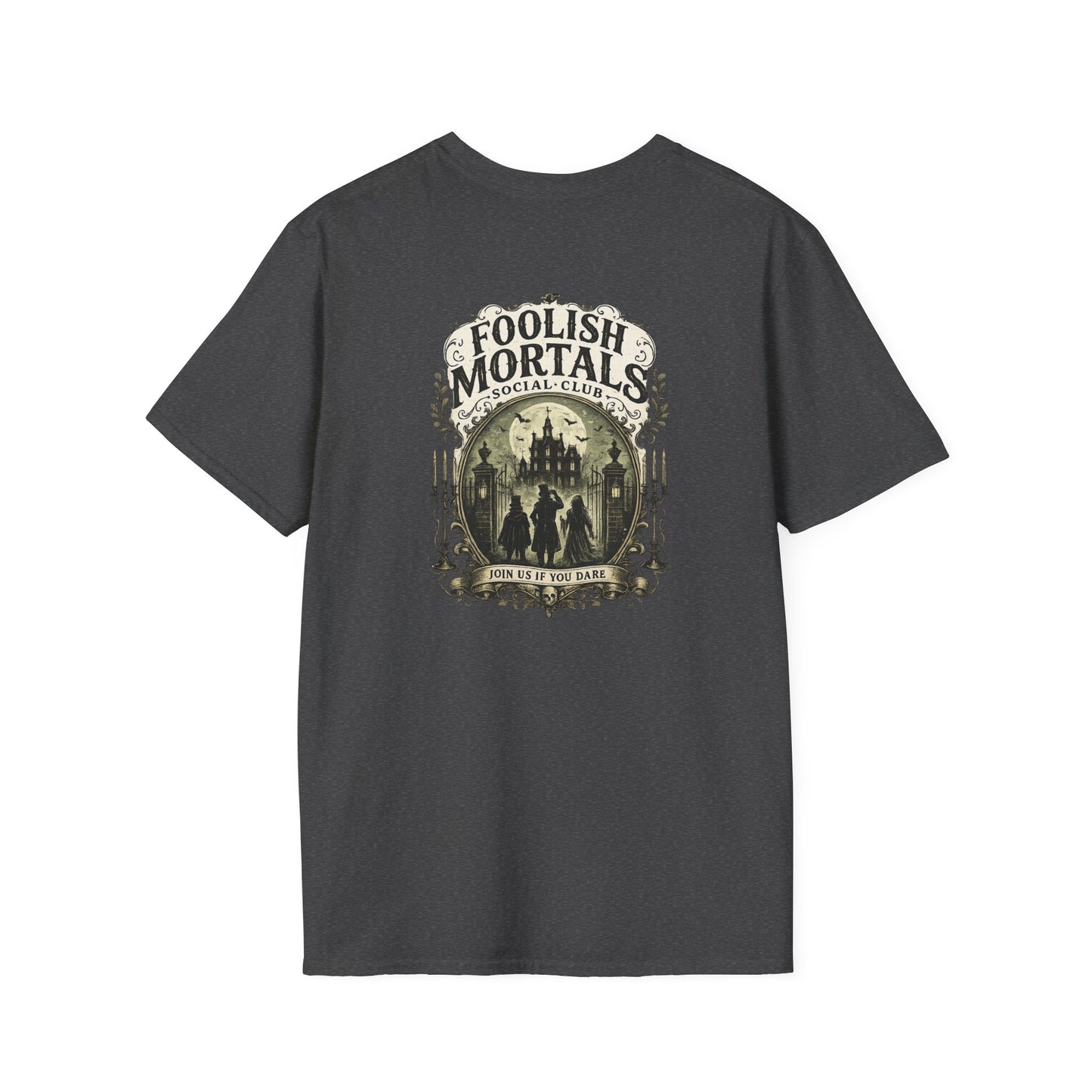 Foolish Mortals Social Club T-Shirt – Vintage Theme Park Ghosts Tee