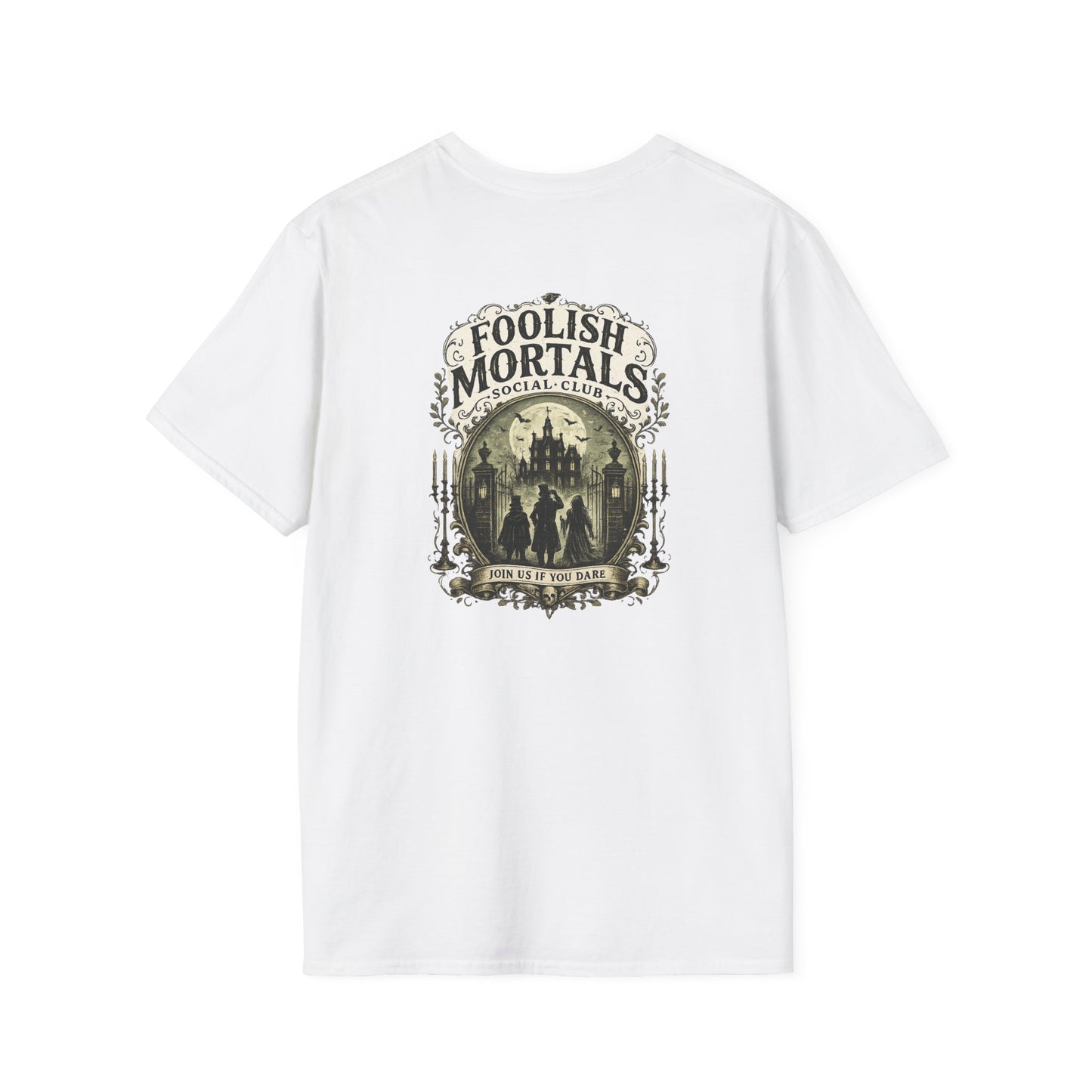 Foolish Mortals Social Club T-Shirt – Vintage Theme Park Ghosts Tee