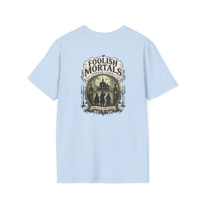 Foolish Mortals Social Club T-Shirt – Vintage Theme Park Ghosts Tee