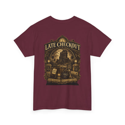 "Late Checkout" Vintage Hotel Gothic Graphic Tee