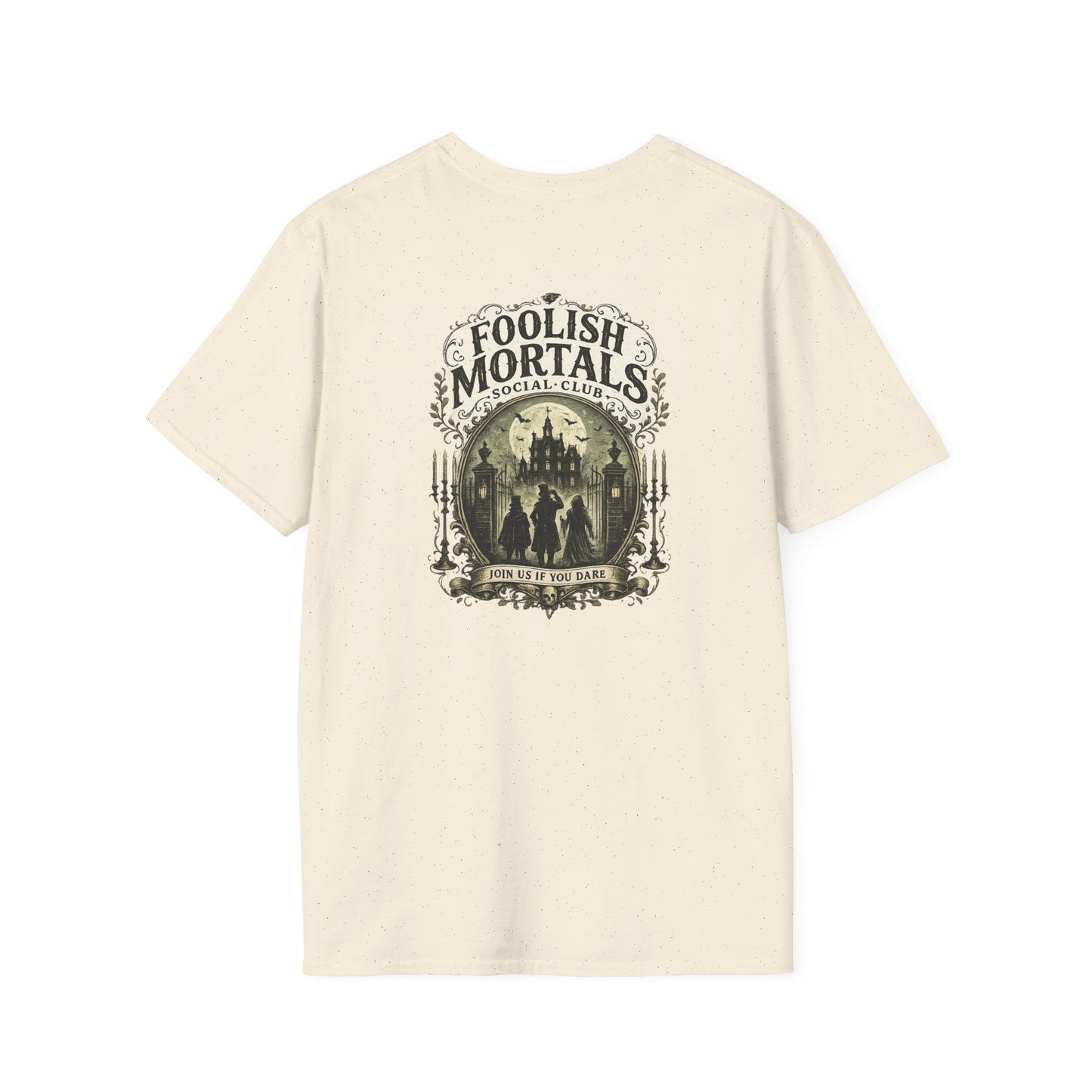 Foolish Mortals Social Club T-Shirt – Vintage Theme Park Ghosts Tee