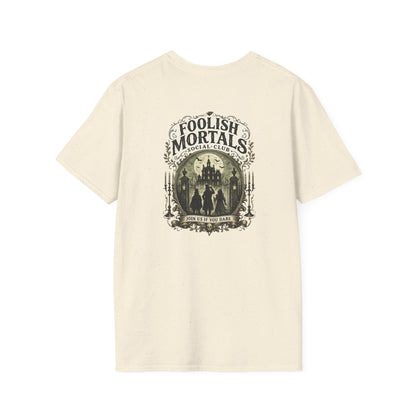 Foolish Mortals Social Club T-Shirt – Vintage Theme Park Ghosts Tee