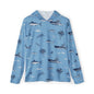 Men's Fishing Hoodie — Blue Tropical Marlin & Palm All-Over Print