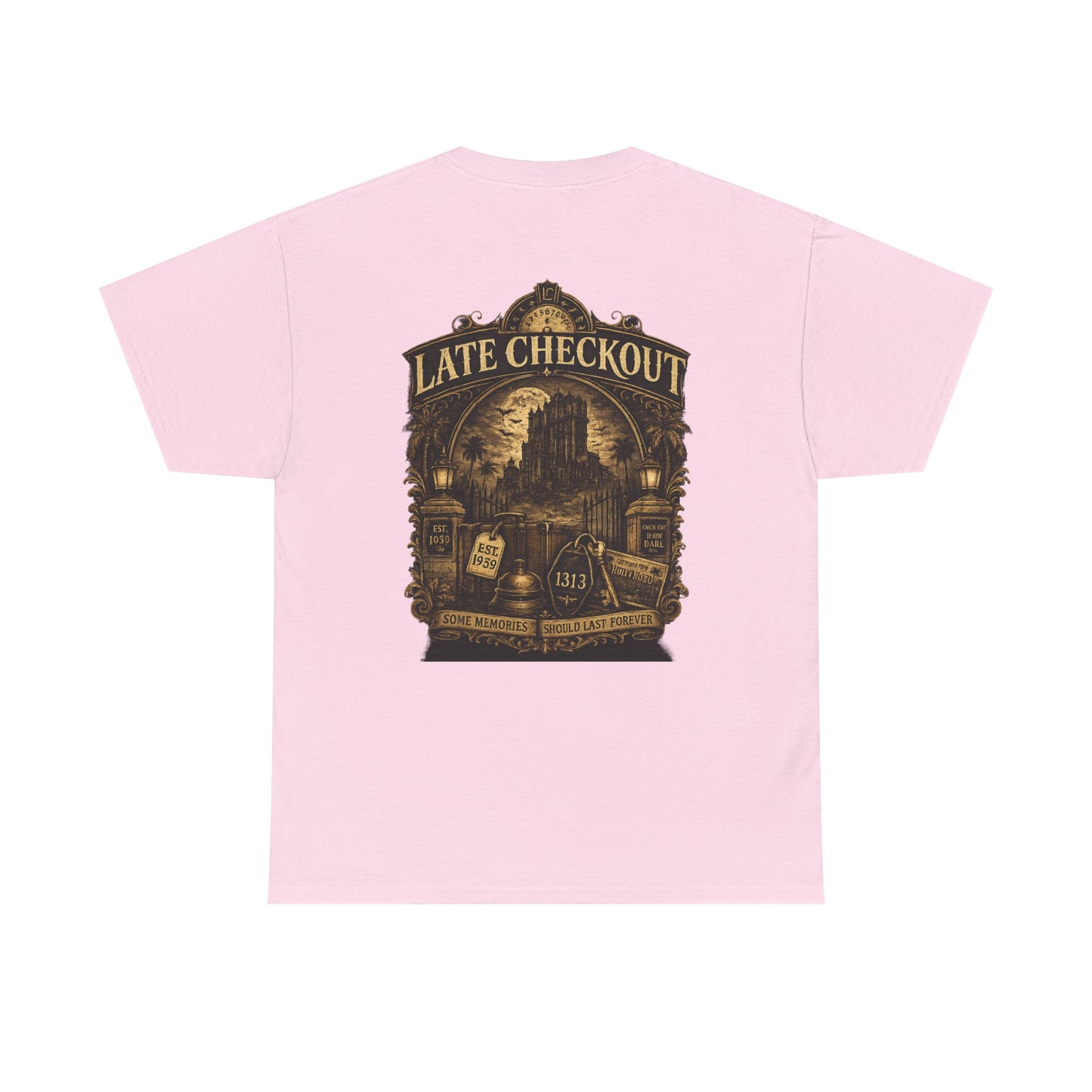 "Late Checkout" Vintage Hotel Gothic Graphic Tee