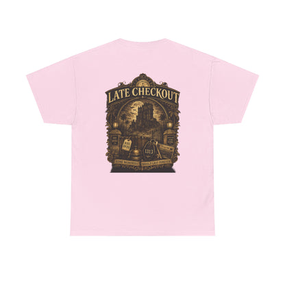 "Late Checkout" Vintage Hotel Gothic Graphic Tee