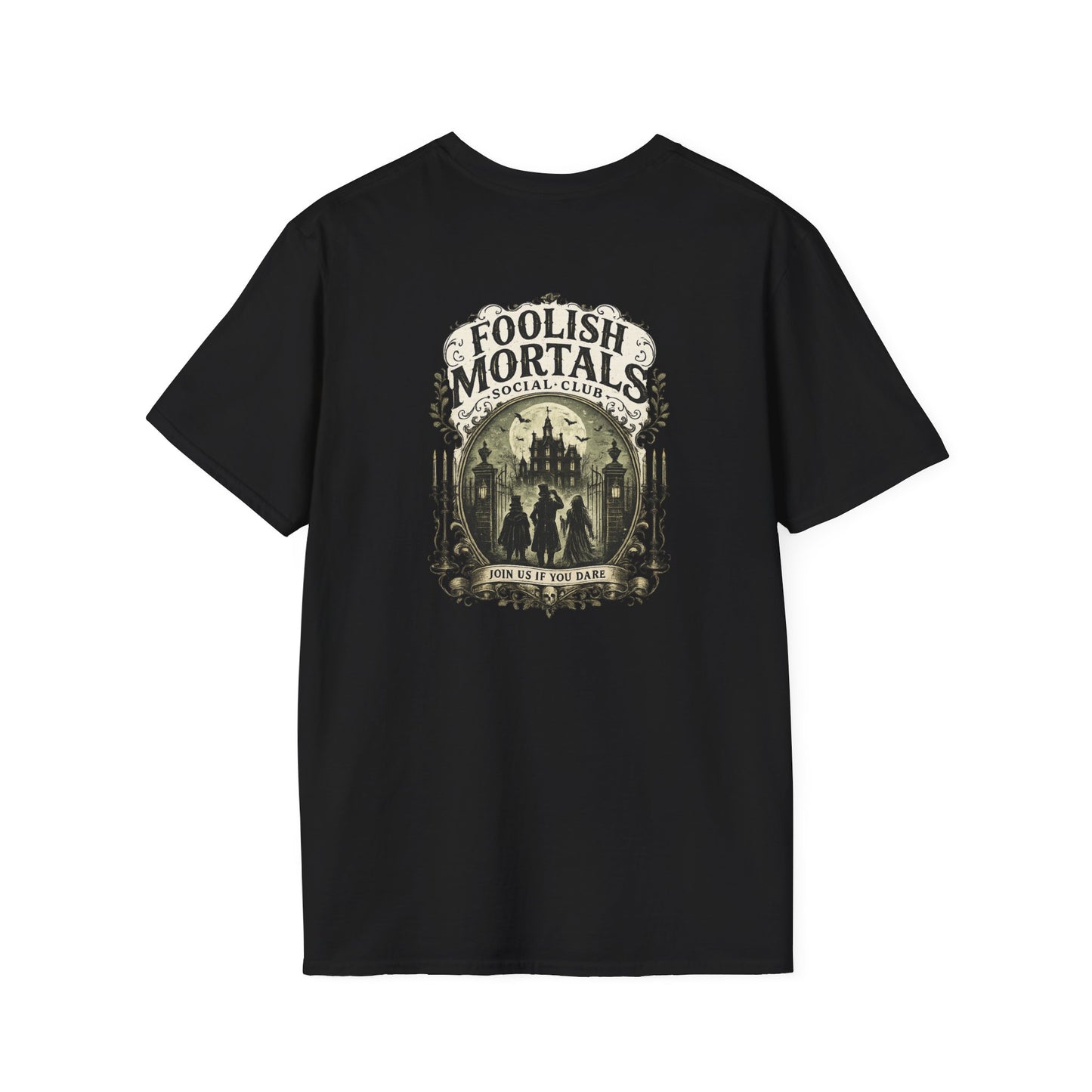 Foolish Mortals Social Club T-Shirt – Vintage Theme Park Ghosts Tee