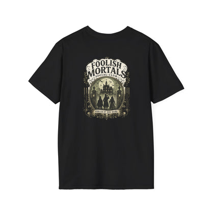 Foolish Mortals Social Club T-Shirt – Vintage Theme Park Ghosts Tee