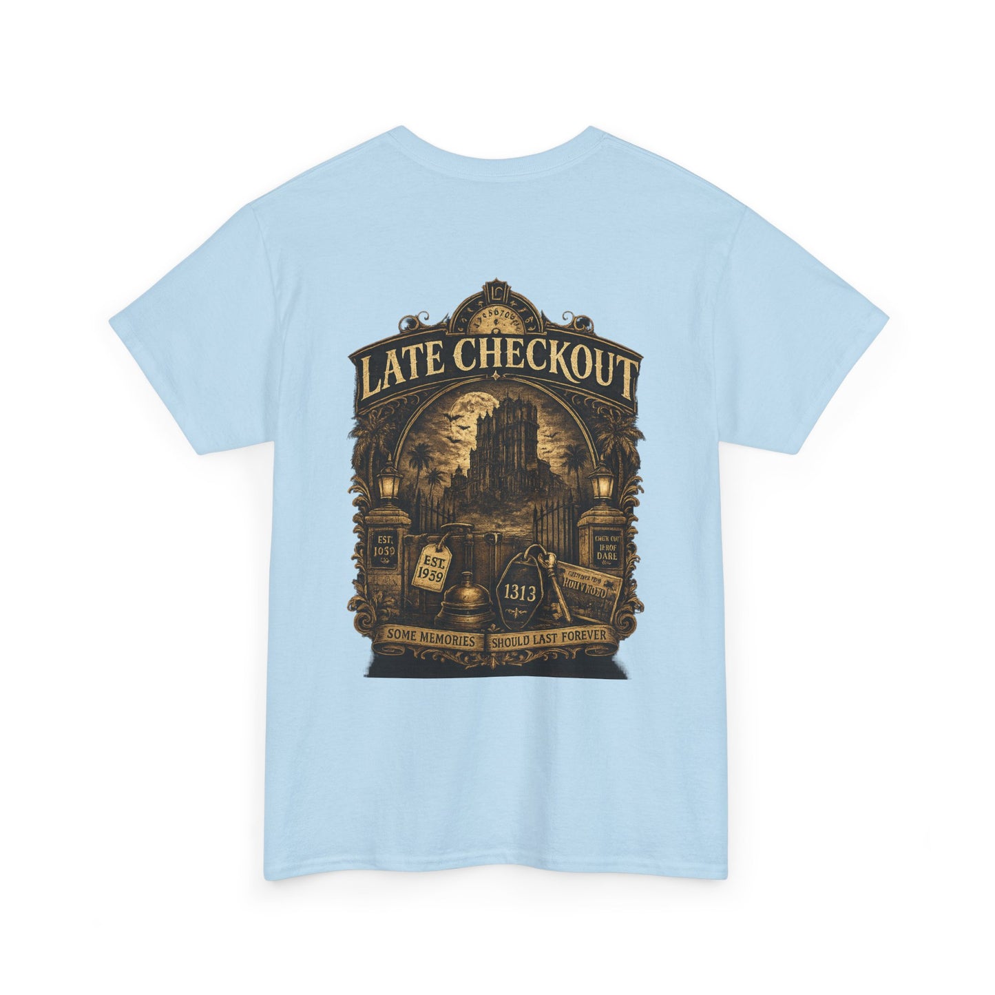 "Late Checkout" Vintage Hotel Gothic Graphic Tee