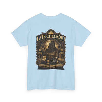 "Late Checkout" Vintage Hotel Gothic Graphic Tee