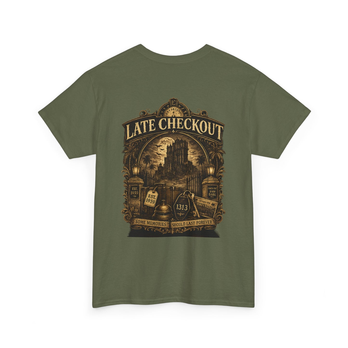 "Late Checkout" Vintage Hotel Gothic Graphic Tee