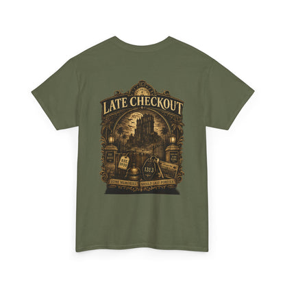 "Late Checkout" Vintage Hotel Gothic Graphic Tee