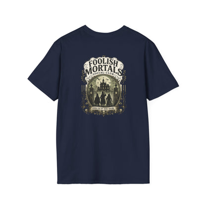 Foolish Mortals Social Club T-Shirt – Vintage Theme Park Ghosts Tee