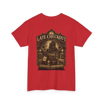 "Late Checkout" Vintage Hotel Gothic Graphic Tee