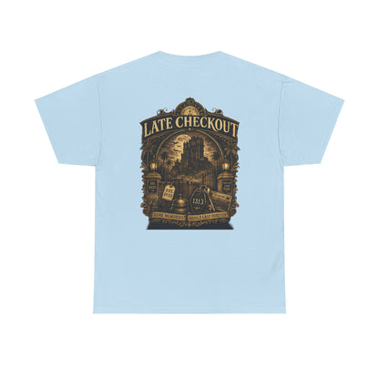 "Late Checkout" Vintage Hotel Gothic Graphic Tee
