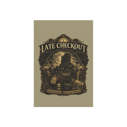 Late Checkout Flag – Vintage Haunted Hotel Banner
