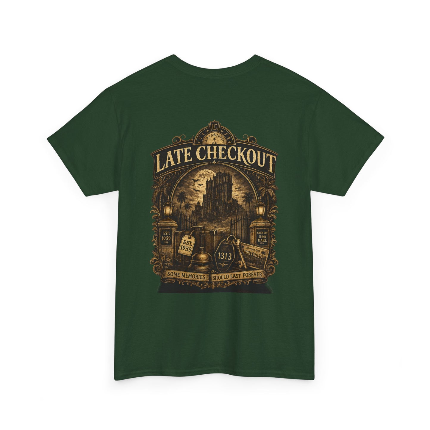 "Late Checkout" Vintage Hotel Gothic Graphic Tee