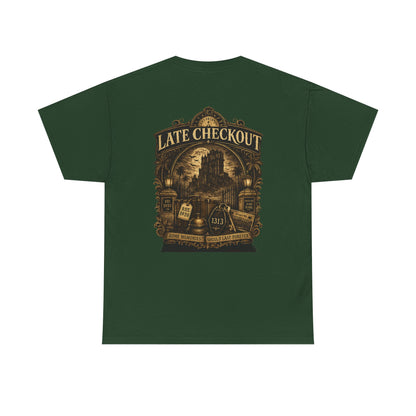 "Late Checkout" Vintage Hotel Gothic Graphic Tee