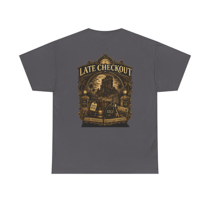 "Late Checkout" Vintage Hotel Gothic Graphic Tee