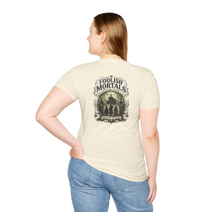 Foolish Mortals Social Club T-Shirt – Vintage Theme Park Ghosts Tee