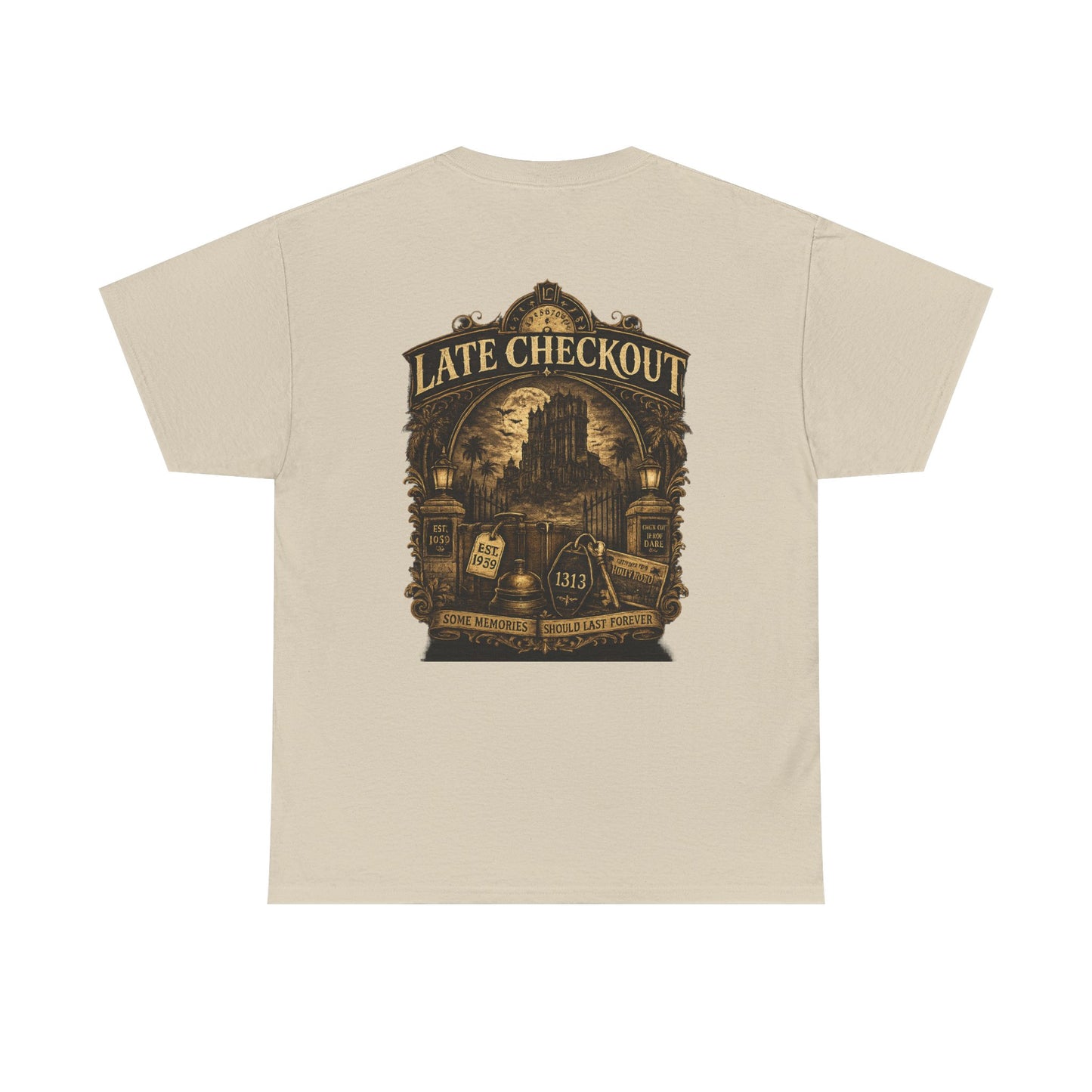 "Late Checkout" Vintage Hotel Gothic Graphic Tee