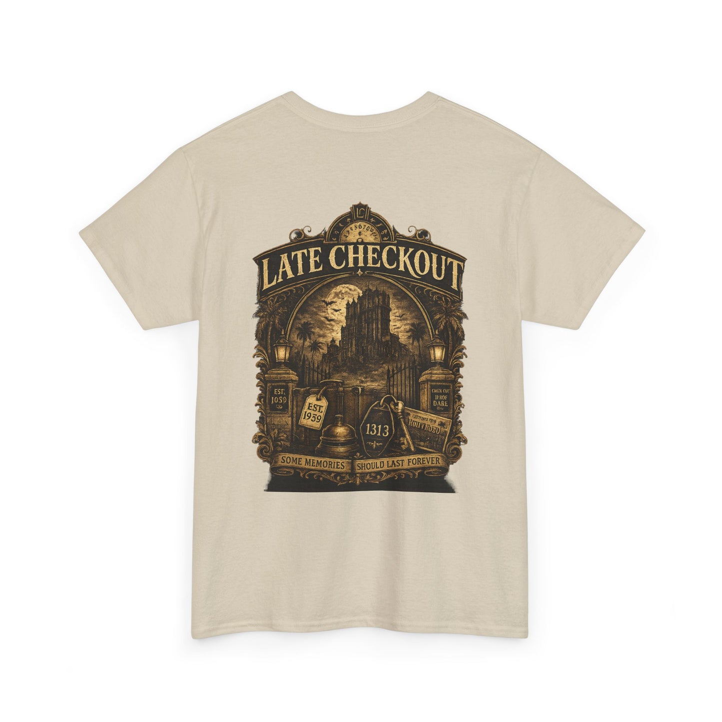 "Late Checkout" Vintage Hotel Gothic Graphic Tee