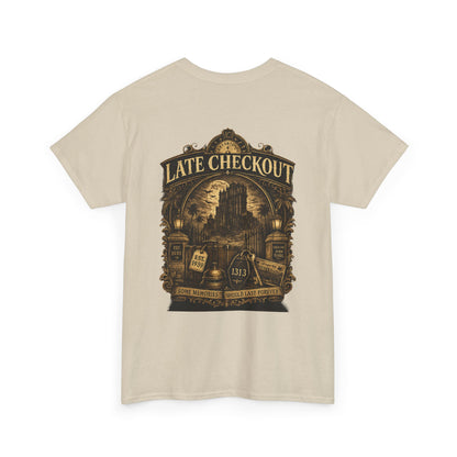 "Late Checkout" Vintage Hotel Gothic Graphic Tee