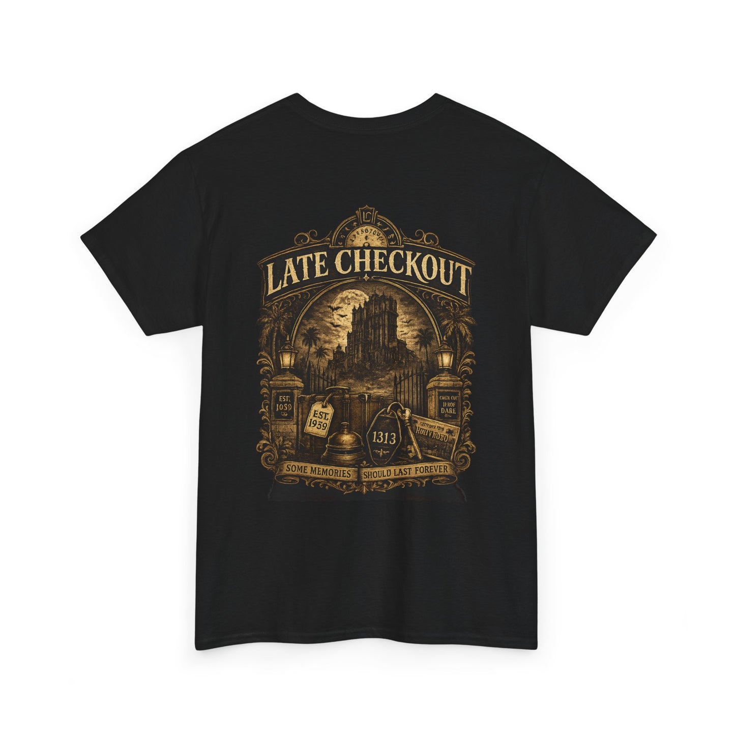"Late Checkout" Vintage Hotel Gothic Graphic Tee