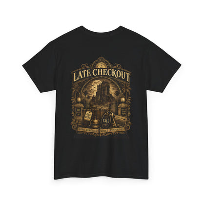 "Late Checkout" Vintage Hotel Gothic Graphic Tee