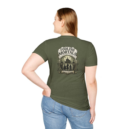 Foolish Mortals Social Club T-Shirt – Vintage Theme Park Ghosts Tee