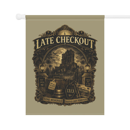 Late Checkout Flag – Vintage Haunted Hotel Banner