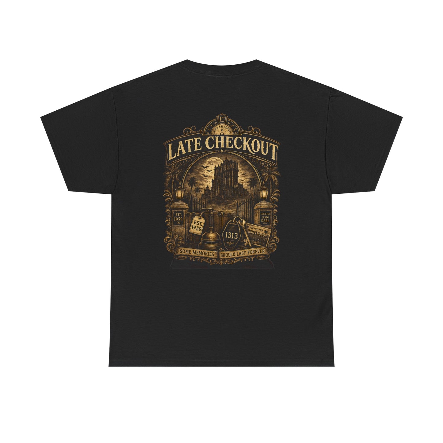"Late Checkout" Vintage Hotel Gothic Graphic Tee
