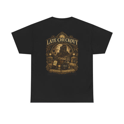 "Late Checkout" Vintage Hotel Gothic Graphic Tee
